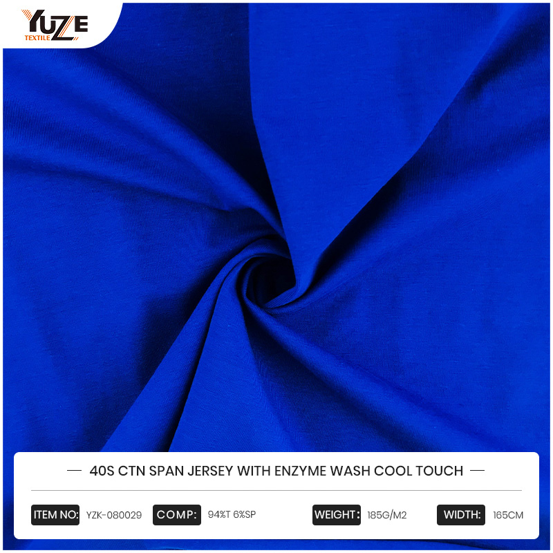 YZK-080029 40S CTN Span Jersey s enzýmom Wash Cool Touch