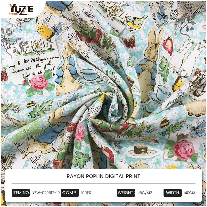 YZW-020612-10 Rayon Poplin Digital Print