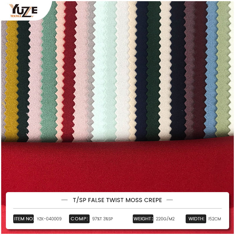 YZK-040009 T/SP False Twist Moss Crepe: Ako spĺňa nové tkanina riešenie duálne potreby módy a funkcie?